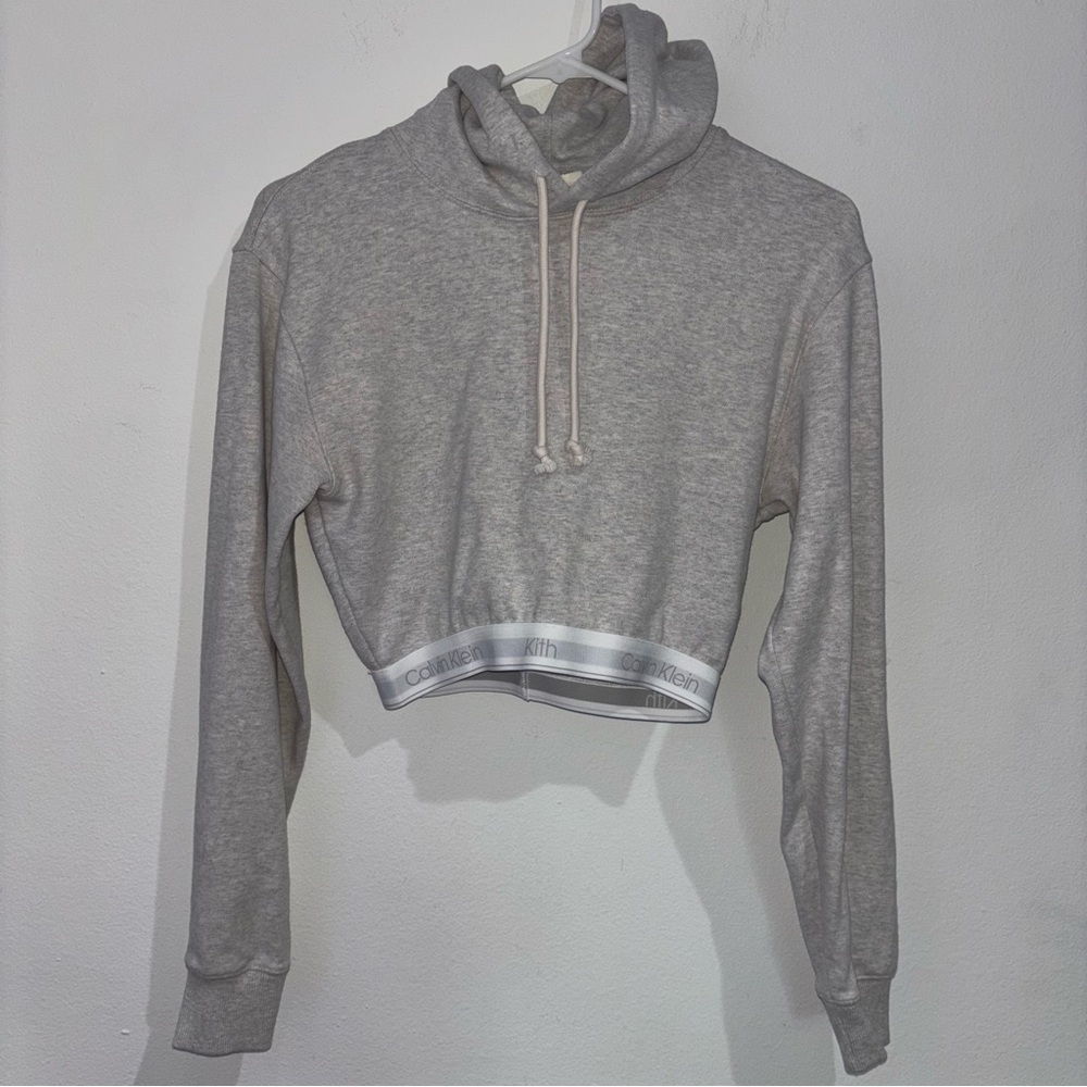 Calvin Klein x Kith XS Cropped Hoodie in Grey